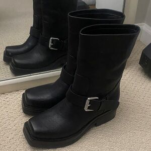 rag & bone Sleek Black Combat Boots